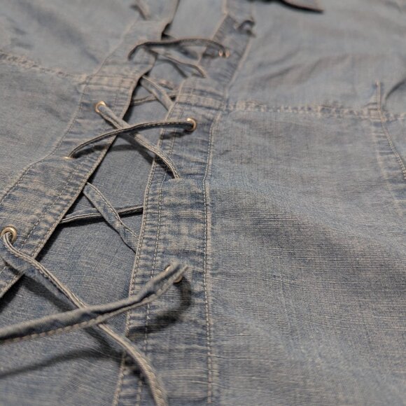 Tru Sports Women's Blouse Sz. 46 Blue Chambray - Picture 8 of 15